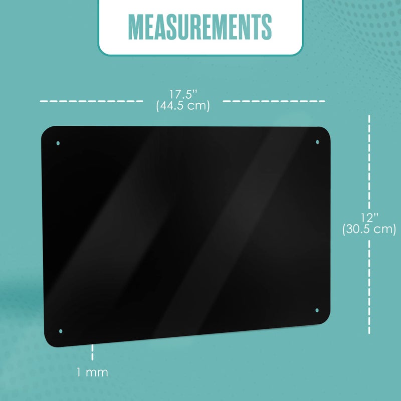 Houseables لوحة مغناطيسية من هاوسابلز، لوحة مغناطيسية للجدار، صفائح معدنية للمغناطيس، للأطفال، لوحة إعلانات، معلقة، ملاحظات، لوحة، تذكار، لوحة عرض كبيرة، صورة، قابلة للمسح الجاف، فصل دراسي، زخرفية، سوداء، 18x12 إنش - Image 2